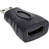 Adaptador HDMI InLine, conector fêmea HDMI A / conector macho HDMI C, 4K/60Hz, dourado