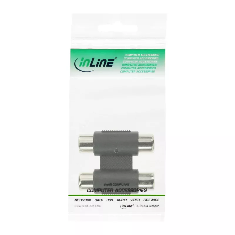 Adaptador de áudio 2x conector fêmea RCA / conector fêmea InLine 99318