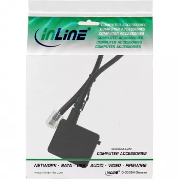 Cabo adaptador TAE InLine conector macho RJ11 6P4C para conector fêmea TAE-F alemão 0,2 m