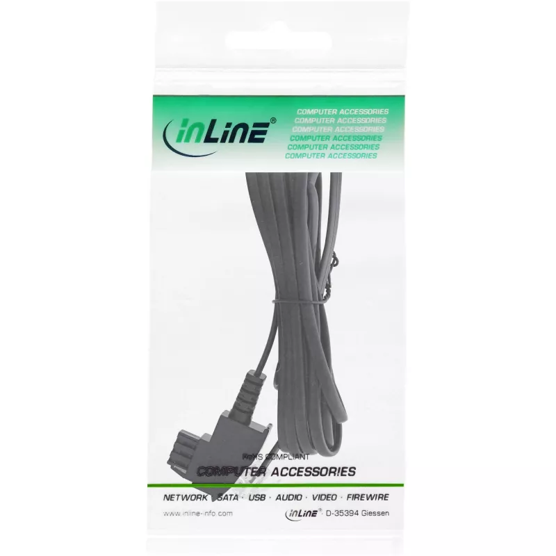 Cabo divisor ADSL InLine TAE-F alemão / conector macho 6P2C DEC 15 m