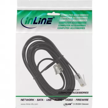 Cabo modular InLine RJ45 8P6C para RJ12 6P6C conector macho / conector macho 3 m