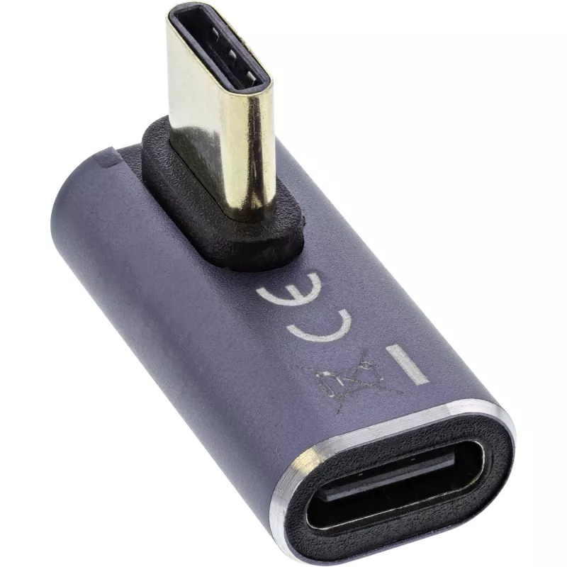 Adaptador USB4 InLine, ficha/conector fêmea USB-C vertical direita/esquerda em ângulo