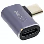 Adaptador USB4 InLine, ficha/conector fêmea USB-C direita/esquerda em ângulo, alumínio, cinzento