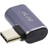 Adaptador USB4 InLine, ficha/conector fêmea USB-C direita/esquerda em ângulo, alumínio, cinzento