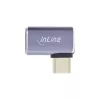 Adaptador USB4 InLine, ficha/conector fêmea USB-C direita/esquerda em ângulo, alumínio, cinzento