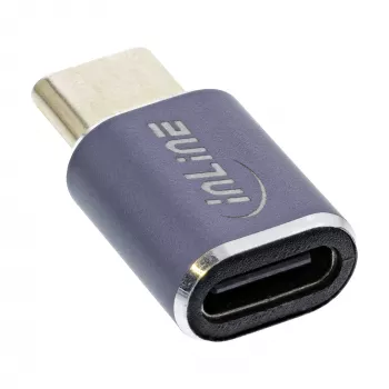 Adaptador USB4 InLine ficha/conector fêmea USB-C alumínio cinzento 35900A