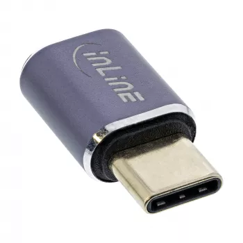 Adaptador USB4 InLine ficha/conector fêmea USB-C alumínio cinzento 35900A