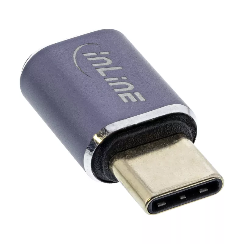 Adaptador USB4 InLine ficha/conector fêmea USB-C alumínio cinzento 35900A