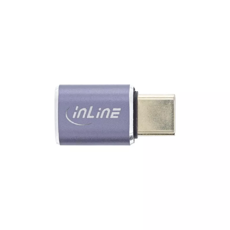 Adaptador USB4 InLine ficha/conector fêmea USB-C alumínio cinzento 35900A