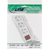 Régua de tomadas InLine 16433T 3 tomadas Schuko CEE 7/3 com interruptor branco 3m