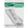 Régua de tomadas InLine 16431W 3 tomadas Schuko CEE 7/3 branco 1,5m