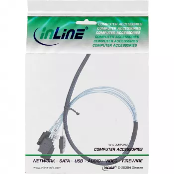 Cabo SAS slim InLine, SFF-8654 para 4x SATA 7-Pin, 12 Gb/s, 0,5 m