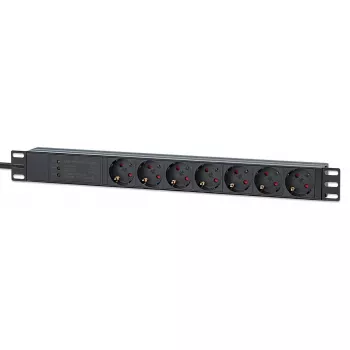 Intellinet PDU 19 polegadas 1U para rack 7 tomadas proteção contra sobretensão 16 A cabo 3 m