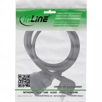 Cabo de extensão elétrica Type F angular, preto, 5m
