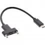 Cabo InLine USB 3.2 Gen.2 Type-C macho / fêmea com flange, preto, 0,20 m