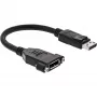 Cabo InLine DisplayPort macho para fêmea com flange 0,2 m, preto