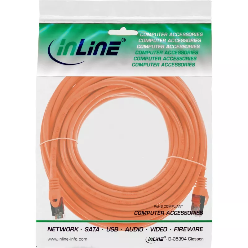 Cabo de rede InLine SF/UTP Cat.5e laranja 7,5 m