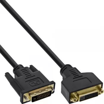 Cabo DVI-D InLine Premium 24+1 macho para fêmea Dual Link banhado a ouro 2 m