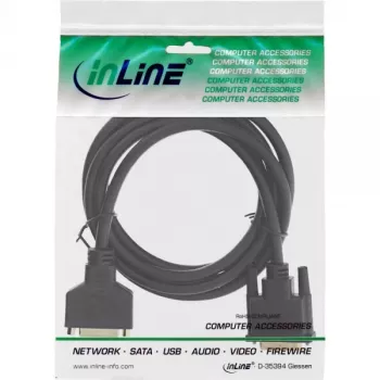 Cabo DVI-D InLine Premium 24+1 macho para fêmea Dual Link banhado a ouro 2 m