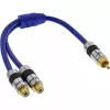 Cabo RCA em Y InLine Premium 1x RCA macho / 2x RCA fêmea 0,25 m