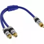 Cabo RCA em Y InLine Premium 1x RCA macho / 2x RCA fêmea 0,25 m