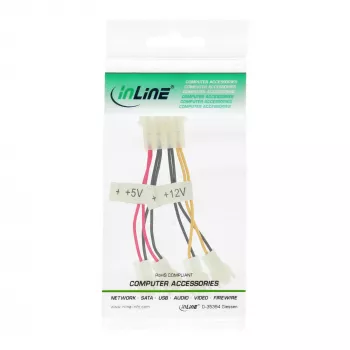 Cabo adaptador para ventoinhas InLine 2x 12V e 2x 5V para 4 ventoinhas 33005B