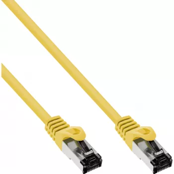 Cabo de rede InLine, S/FTP (PiMf), Cat.8.1, 2000 MHz, sem halogéneos, amarelo, 0,3 m