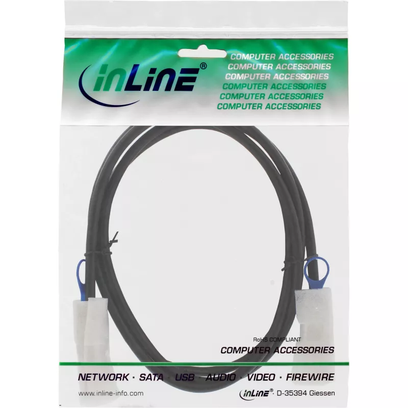 Cabo SAS InLine, Mini-SAS 26 pinos SFF-8088 para Mini-SAS 26 pinos SFF-8088, 0,5 m