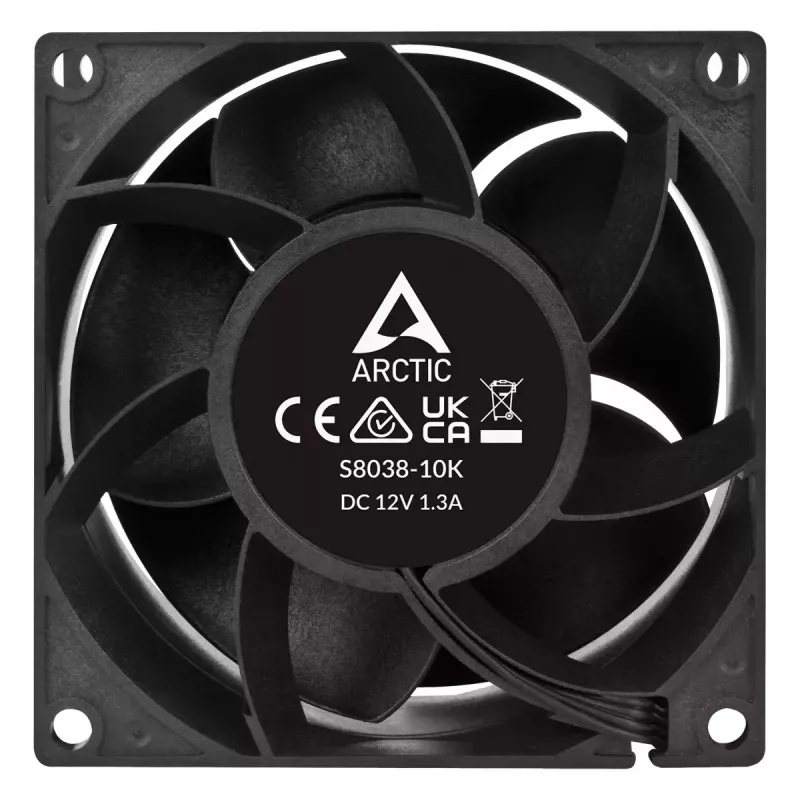 Ventoinha ARCTIC S8038-10K 80 mm 102 cfm rolamento de esferas duplo preto