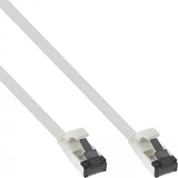 Cabo patch InLine plano, U/FTP, Cat.8.1, TPE sem halogéneos, branco, 0,5 m