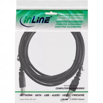 Cabo USB 2.0 InLine Type-A macho / Type-B macho preto 3 m
