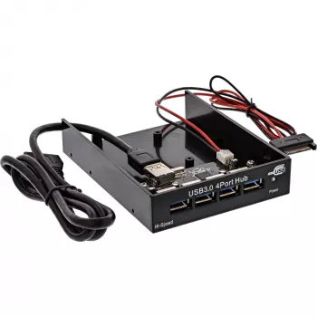 Hub de painel USB 3.0 InLine de 4 portas para baía de disquete de 3,5