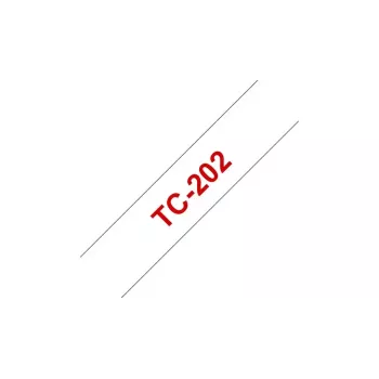 Fita de etiquetagem TC Brother TC202 12mm vermelho sobre branco