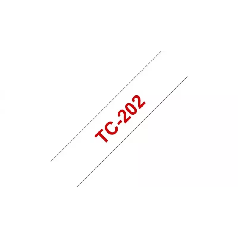 Fita de etiquetagem TC Brother TC202 12mm vermelho sobre branco
