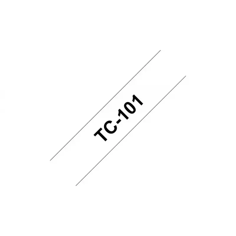 Fita de etiquetagem Brother TC101 12mm preto sobre transparente