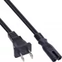 Cabo de alimentação InLine B-16654U preto 1,8 m NEMA 1-15P IEC C7