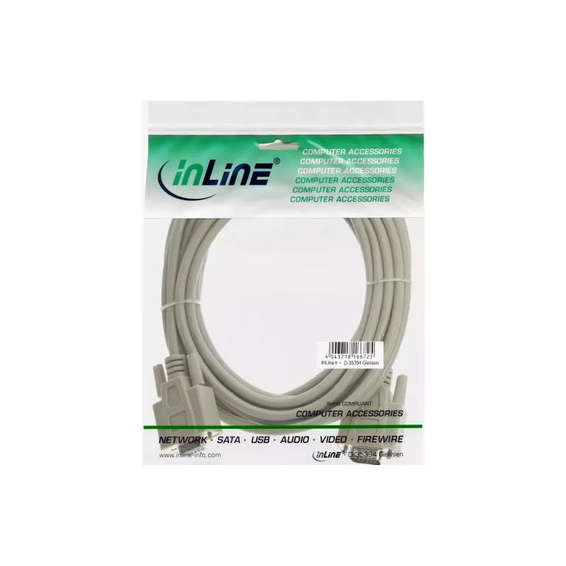 Cabo VGA InLine 15HD ficha/conector fêmea bege 10 m