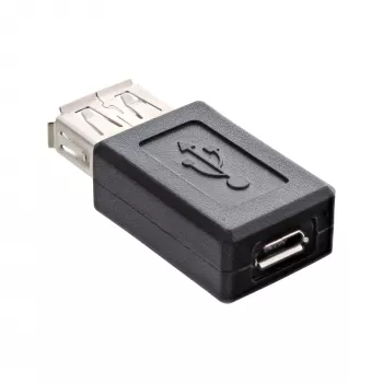 Adaptador Micro-USB InLine 31613 conector fêmea USB-A para conector fêmea Micro-USB-B