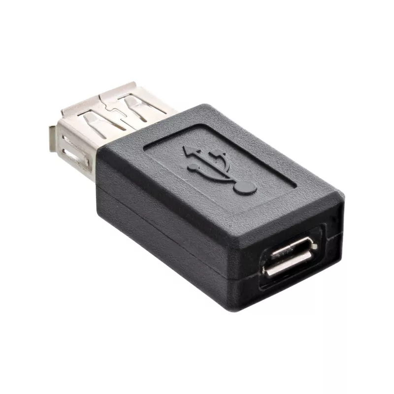 Adaptador Micro-USB InLine 31613 conector fêmea USB-A para conector fêmea Micro-USB-B