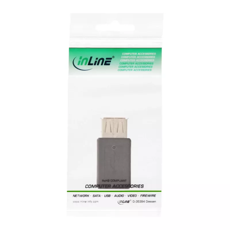 Adaptador Micro-USB InLine 31613 conector fêmea USB-A para conector fêmea Micro-USB-B