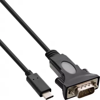 Cabo adaptador InLine USB-C para série, ficha USB-C / ficha DB9, 1,8 m