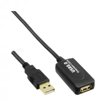 Cabo repetidor de sinal ativo InLine USB 2.0 Type-A ficha / A conector fêmea, 5 m