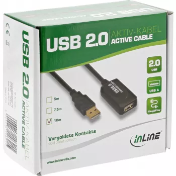 Cabo repetidor de sinal ativo InLine USB 2.0 Type-A ficha / A conector fêmea, 5 m