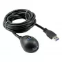 Cabo InLine USB 3.2 Gen.1 USB Type-A ficha / A conector fêmea + alimentação, com suporte, preto, 1 m