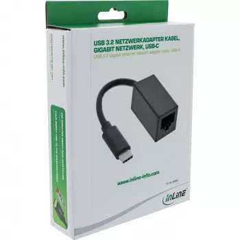 Cabo adaptador de rede InLine USB 3.2 Gigabit Ethernet, USB-C