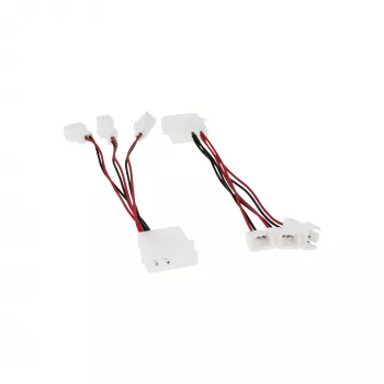 Cabo adaptador para ventoinha de PC InLine 12V / 5V para até 3 ventoinhas 33005A
