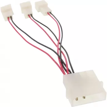 Cabo adaptador para ventoinha de PC InLine 12V / 5V para até 3 ventoinhas 33005A