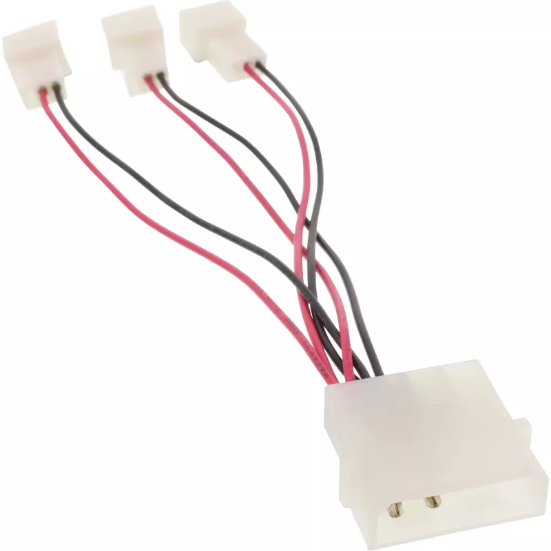 Cabo adaptador para ventoinha de PC InLine 12V / 5V para até 3 ventoinhas 33005A