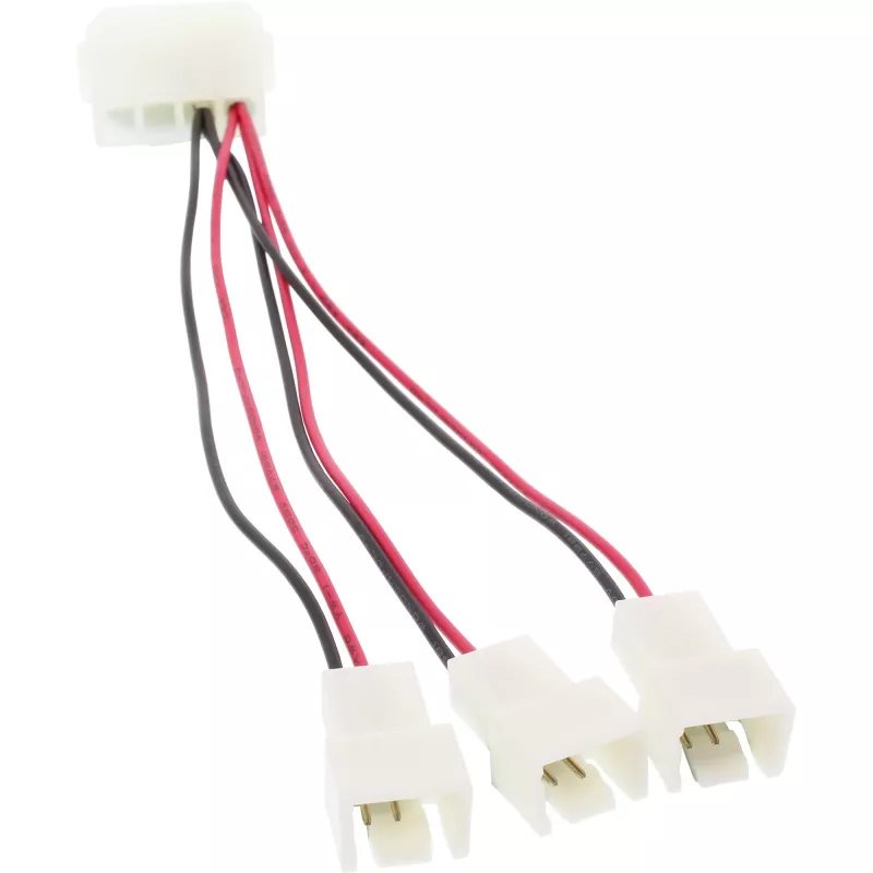 Cabo adaptador para ventoinha de PC InLine 12V / 5V para até 3 ventoinhas 33005A