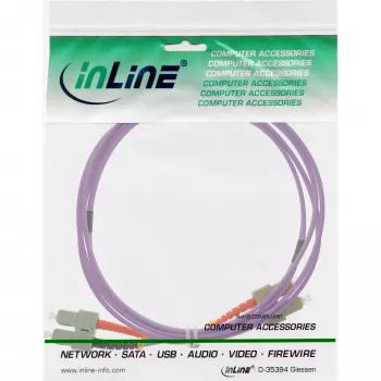 Cabo de fibra ótica duplex SC/SC InLine 83502P 50/125µm OM4 2m